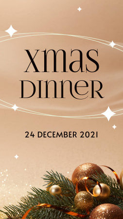 Christmas Dinner Announcement Instagram Story Modelo de Design