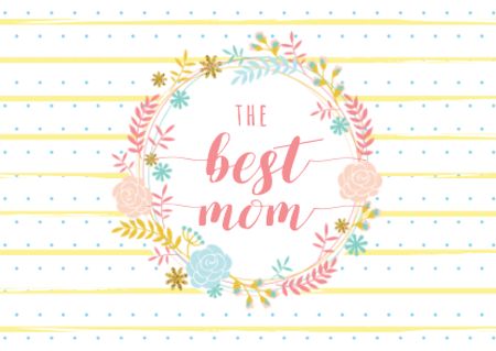 Mother's day greeting in Floral Circle Postcard – шаблон для дизайну