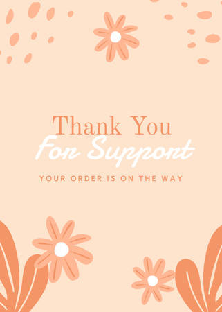Cute Thankful Phrase with Flowers and Cacti Postcard 5x7in Vertical Design Template