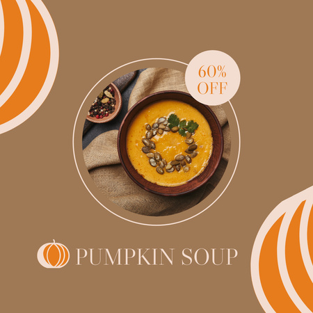 Modèle de visuel Remise de soupe à la citrouille brune - Instagram