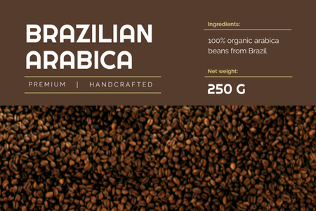 Reklama na brazilskou kávu Label Šablona návrhu