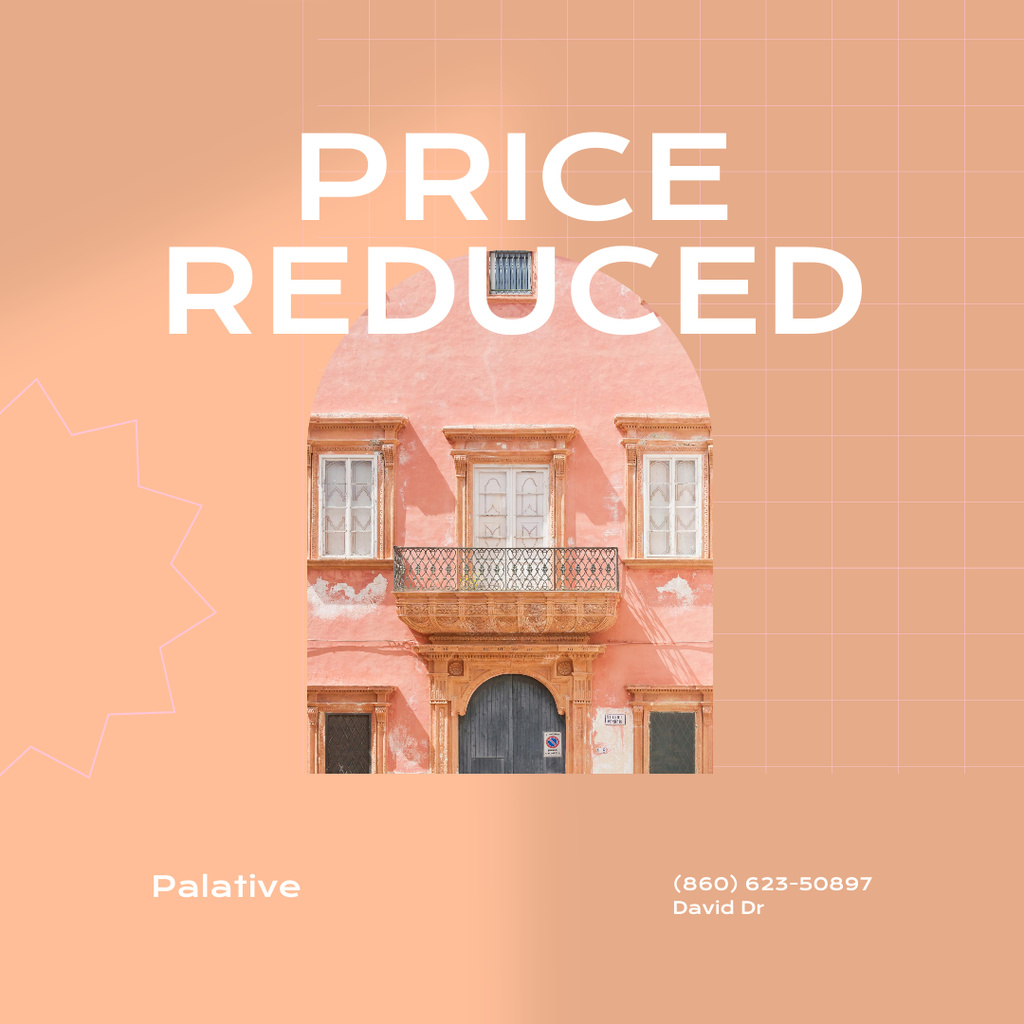 Ontwerpsjabloon van Instagram AD van Real Estate Price is Reduced