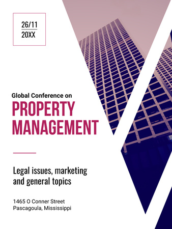 Property Management Conference Invitation with City View Poster US Šablona návrhu