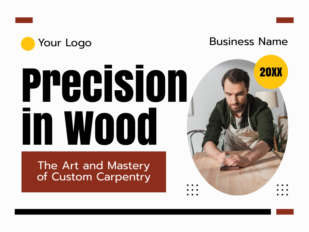 Platilla de diseño Art and Mastery of Custom Carpentry Presentation