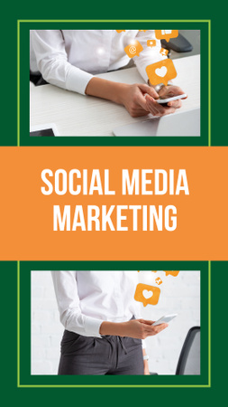 Qualified Social Media Marketing Guidance Mobile Presentation Šablona návrhu