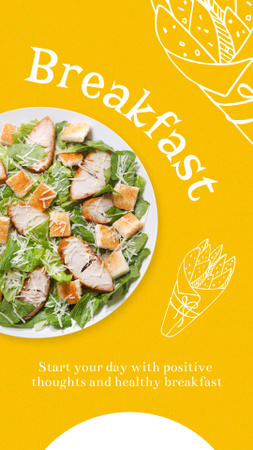 Modèle de visuel Restaurant Ad with Breakfast Dish - Instagram Story