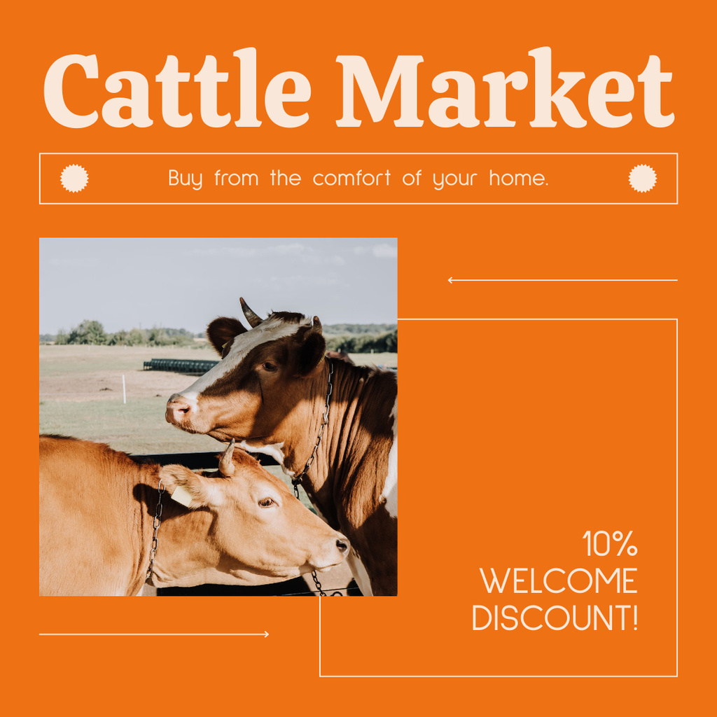 Ontwerpsjabloon van Instagram AD van Cattle Sale from Farmers