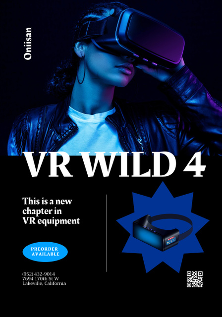 Enhanced VR Headset And Equipment for Gaming Offer Poster 28x40in – шаблон для дизайна