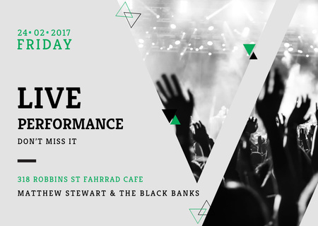 Platilla de diseño Live performance Announcement on Friday Card