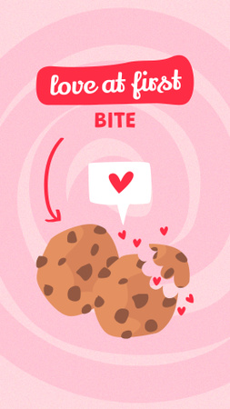 Ontwerpsjabloon van Instagram Story van leuke zin met gebeten koekjes