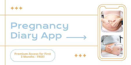 Online Application for Keeping Pregnancy Diary Twitter Design Template