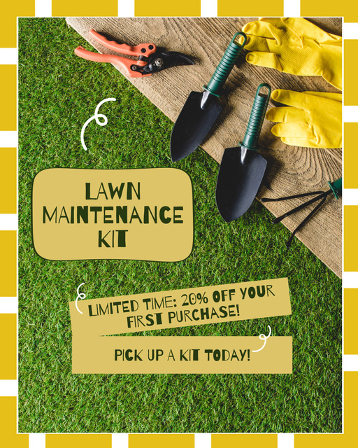 Designvorlage Lawn Maintenance Kits Sale für Instagram Post Vertical
