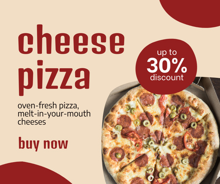Cheesy Pizza Offer Facebook Design Template