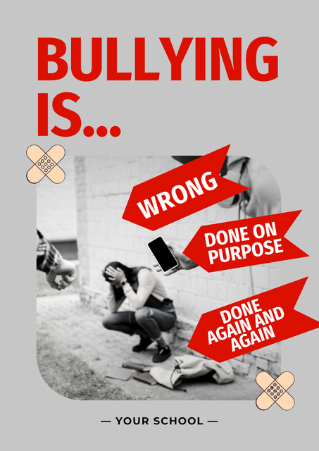 Standing Up Against Bullying With Explanation Poster tervezősablon