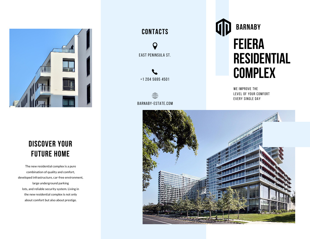 Residential Complex Offer with Modern Houses Brochure 8.5x11in Šablona návrhu
