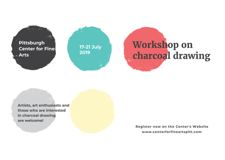 Plantilla de diseño de Charcoal Drawing Workshop Announcement Card 