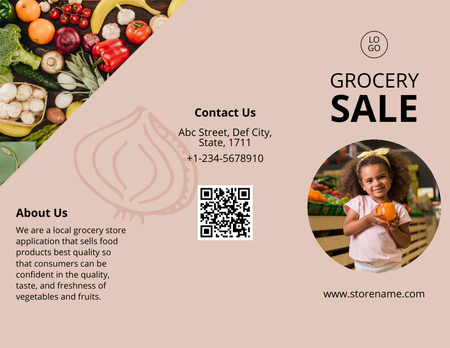 Fresh Food In Grocery Sale Offer Brochure 8.5x11in Design Template