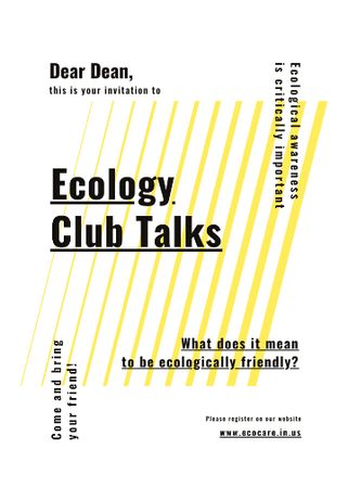Eco Club invitation on  geometric lines Invitation – шаблон для дизайна