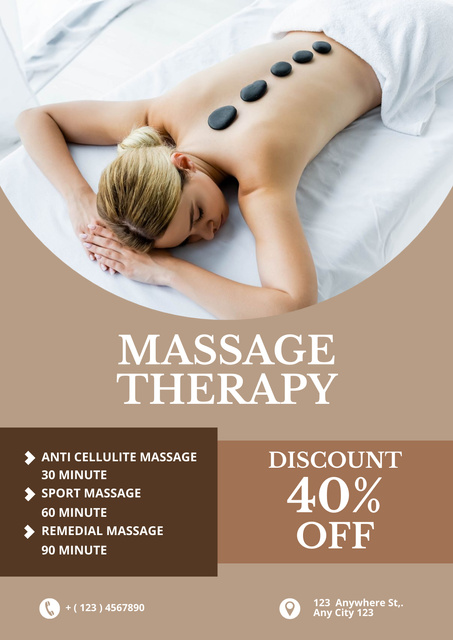 Ontwerpsjabloon van Poster van Therapeutic Bodywork Sessions On Discount