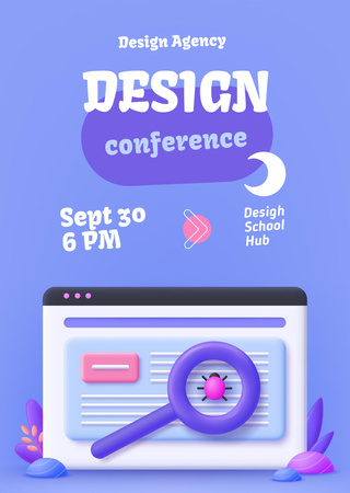 Design Conference Event Announcement Flyer A6 Modelo de Design