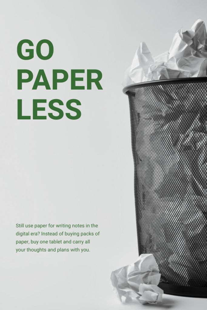 Template di design Paper Saving Concept with Hand with Paper Tree Tumblr