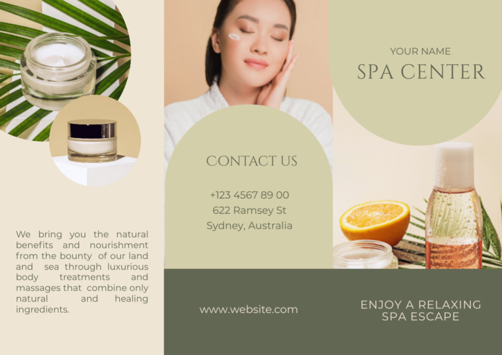 Template di design Spa Service Offer with Asian Woman Brochure