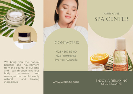 Spa Service Offer with Asian Woman Brochure Design Template