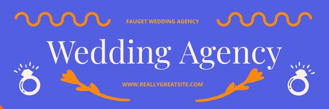 Wedding Agency Service Offer with Ring Sketch Email header Design Template