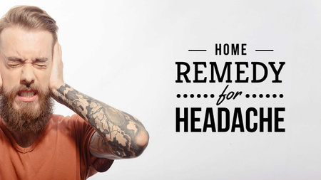 Platilla de diseño Headache Remedy Ad with Man Suffering from Pain Youtube