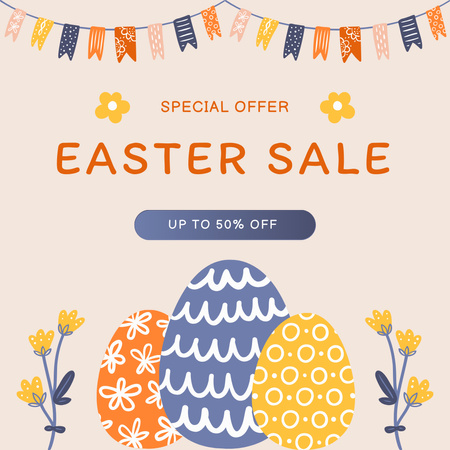Special Offer on Easter Sale Instagram Design Template