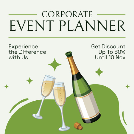 Limited Offer Discounts on Corporate Events Instagram AD Design Template