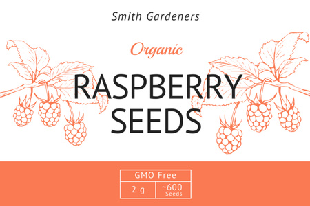 Plantilla de diseño de Raspberry Seeds Offer Label 