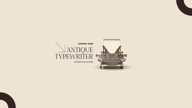 Designvorlage Historical Period Typewriter Promotion In Vlogger Episode für Youtube