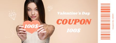 Platilla de diseño Valentine's Day Discount Voucher on Anything Coupon