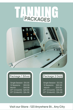 Offering Full Package of Services in Tanning Studio Pinterest Design Template