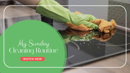 Template di design Routine di pulizia domenicale con episodio video in cucina YouTube intro