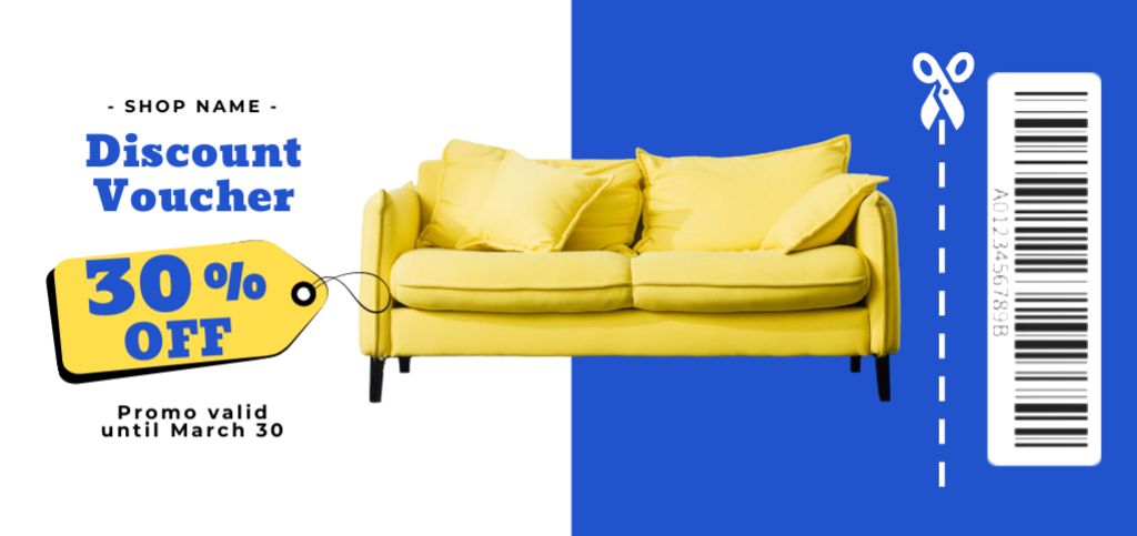 Furniture Discount Voucher with Discount Coupon Din Large Šablona návrhu