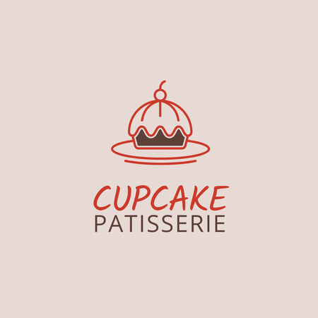 Delicious Bakery Ad Showcasing a Yummy Cupcake Logo Design Template