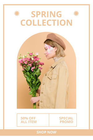 Template di design Offerta di vendita della collezione moda primavera Pinterest