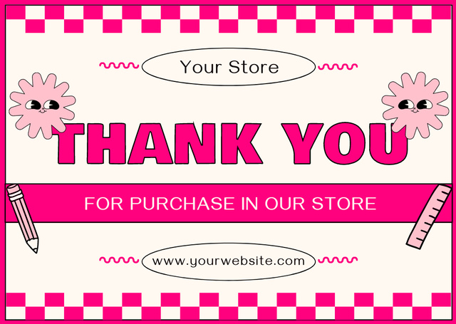 Thank You for Purchase of School Supplies Card – шаблон для дизайну