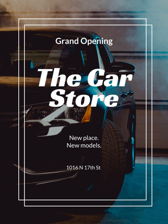 Car store grand opening announcement Poster US Design Template