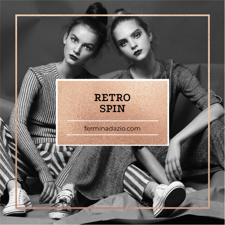 Template di design Two Young Stylish Girls posing Instagram