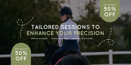 Half Price Equestrian Training Session Twitter Design Template