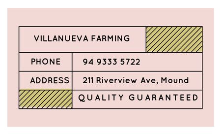 Farm Contact Details on Pink Business Card 91x55mm Design Template