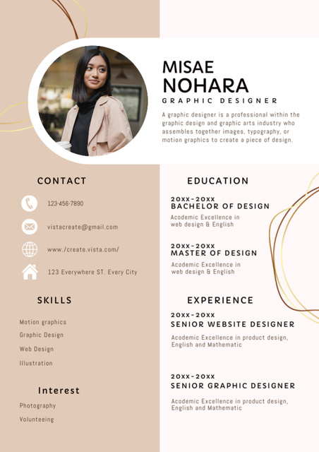Designvorlage Senior Graphic Designer Skills With Degree für Resume