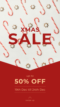 Christmas Sale Ad with Sweets Instagram Story Design Template