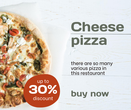 Ontwerpsjabloon van Facebook van Delicious Pizza Discount Offer