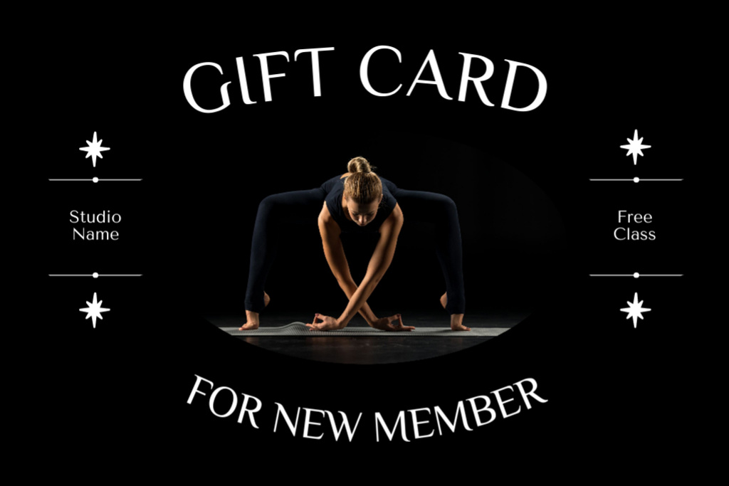 Designvorlage Yoga Studio Voucher für Gift Certificate
