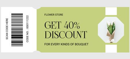 Platilla de diseño Discount on Every Kind of Bouquet Coupon 3.75x8.25in