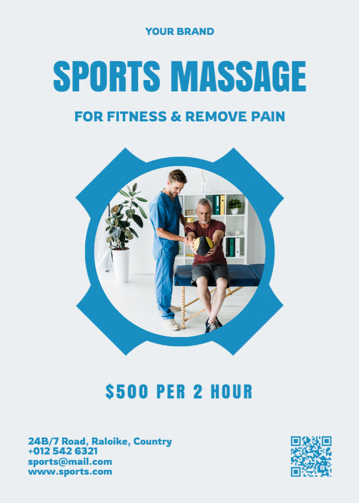 Modèle de visuel Sports Massage and Rehabilitation - Flayer
